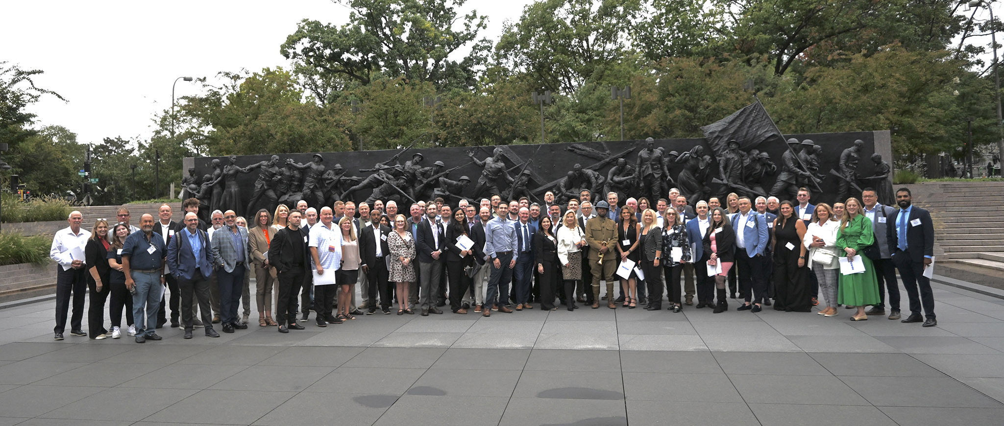 Attendees at the National World War I Memorial with the Doughboy Foundation