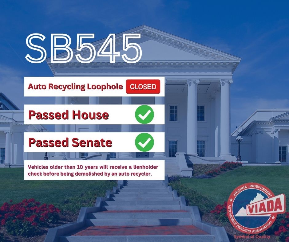 Virginia passes auto recycling law to help dealers